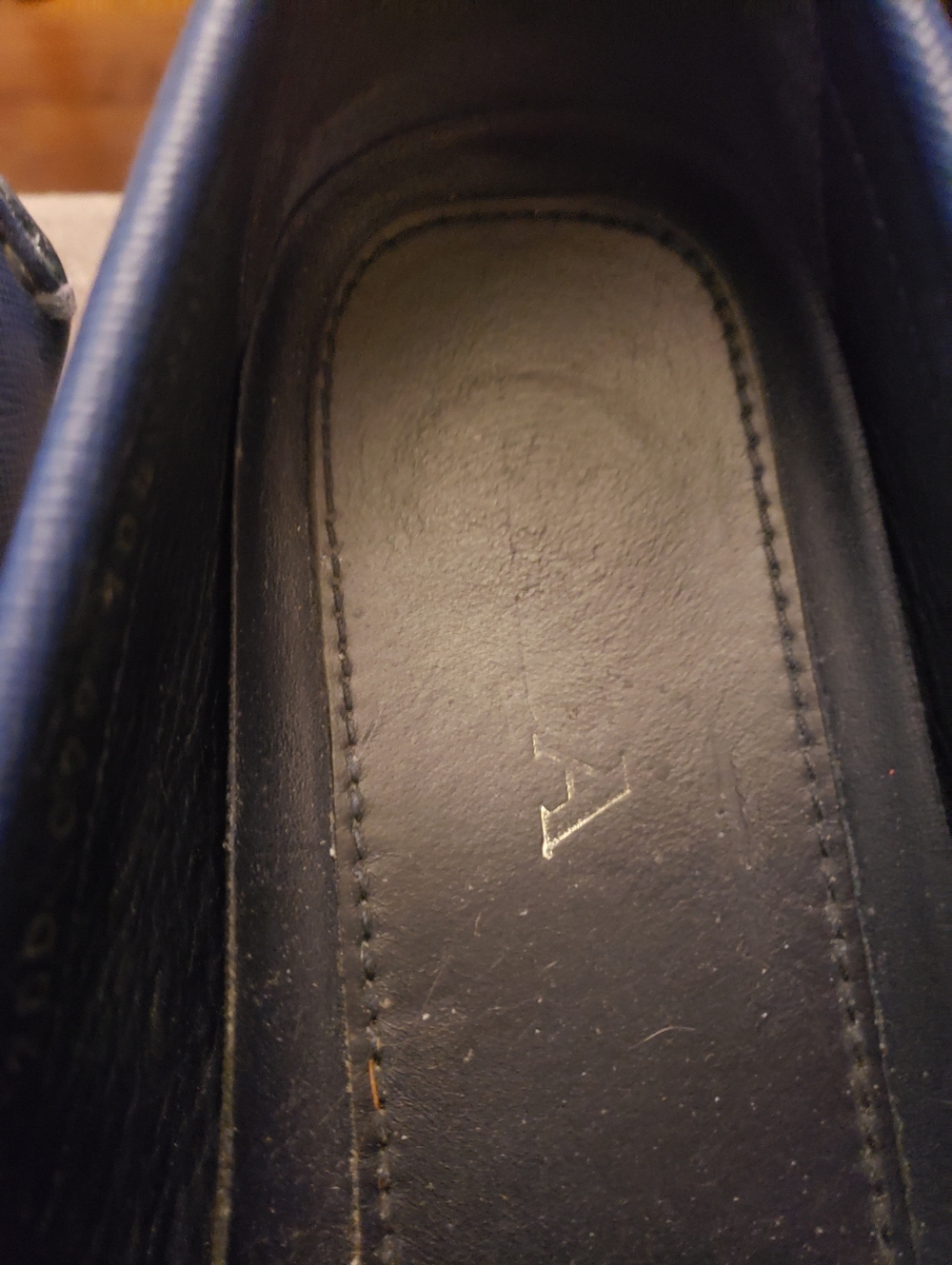 PRADA MENS BLUE ITALIAN LEATHER LOAFERS GOOD CONDITION SZ-10,5 SAFFIANO BLUE - Picture 2 of 12
